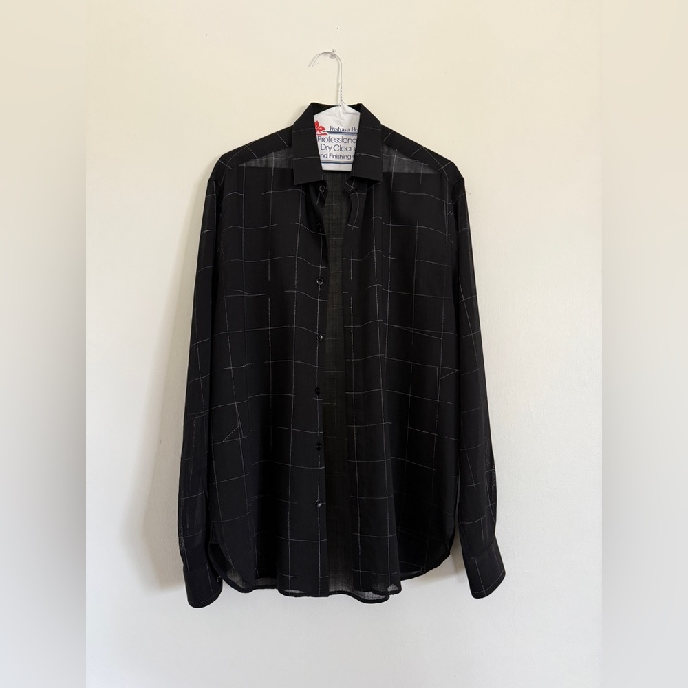 Black Checkered YSL Men's Shirt